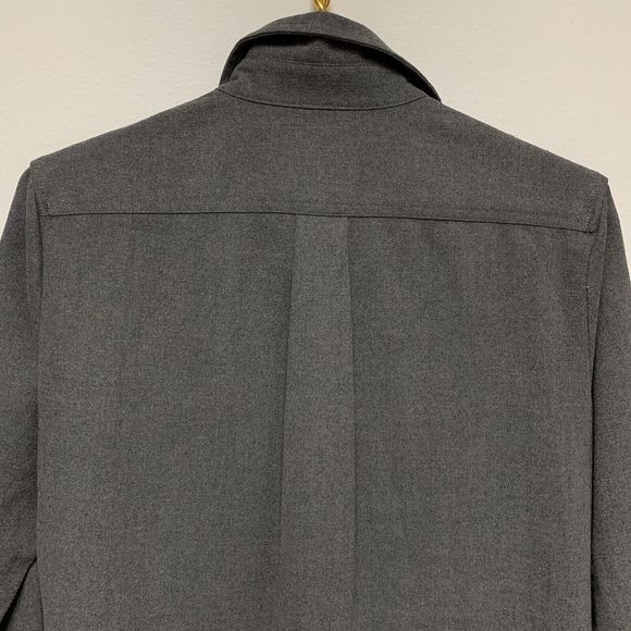 Banana Republic Heritage Flannel Military Oversized Shirt Shacket Sz Small Gray - Picture 10 of 12